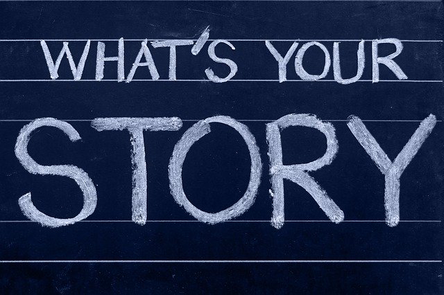 Whats your story op een schoolbord geschreven