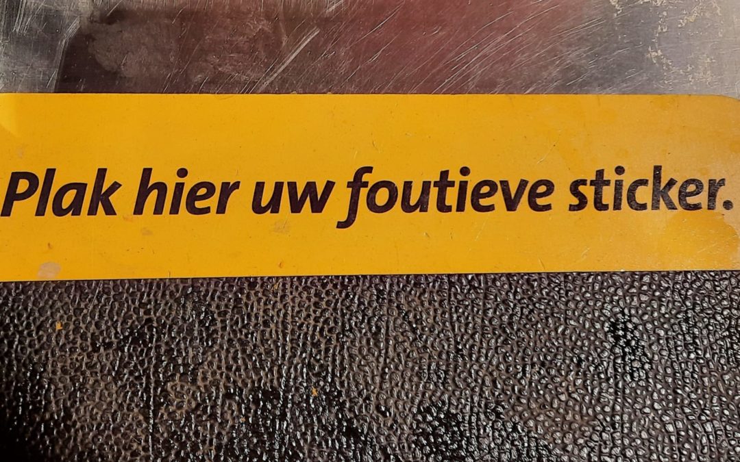 Foutieve sticker